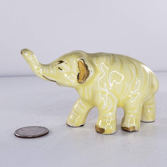 Vintage Elephant Yellow Gold Figurine - Picture 2 of 6